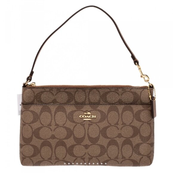 Coach Brown Signature Wristlet, EUC - Picture 1 of 11